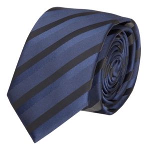 Schlips Krawatte Krawatten Binder 6cm blau schwarz gestreift Fabio Farini