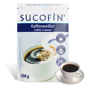 SUCOFIN Kaffeeweißer Pulver 6 x 200g leicht löslich, ideal für Kaffee/Tea, reicht für 480 Tassen, lange haltbar, perfekter Ersatz zu Milchpulver