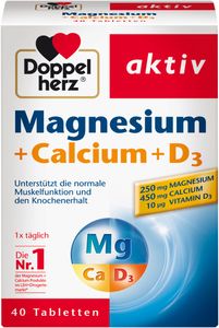 Doppelherz | Aktiv Magnesium + Calcium| 40 Tabletten