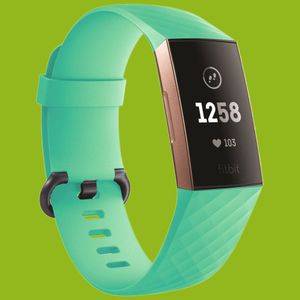 Hochwertiges Kunststoff / Silikon Uhr Armband für Fitbit Charge 3 und 4 Zubehör Neu, Farbe:Teal-Grün, Ausführung:Größe S / Frauen