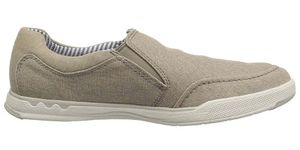 CLARKS Męskie lekkie loafersy Step Isle Slip z beżowego materiału 40