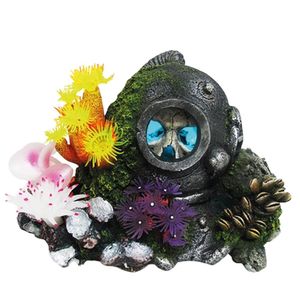 Nobby Aqua Ornaments "Helm mit Schädel" LED, 22,7 x 16,0 x 14,5 cm