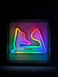 Bahrain LED RGB Rennstrecke, Formel 1 Kunstlicht, F1 Strecke LED Bahrain F1 Geschenk Formel 1