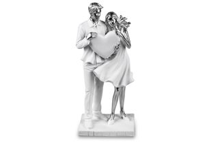 Formano Skulptur Paar mit Herz 27 cm weiss - silber Figur Dekoration