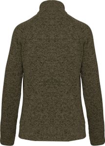 Kariban Damen Fleecejacke Outdoor Zipper Micro Fleece Full Zip, Größe:2XL, Farbe:Dunkles Khaki-Melange
