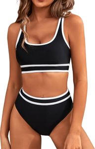 ASKSA Damen Bikini Set y Push Up Badeanzug Zweiteilige Tankini Bademode Swimsuit, Schwarz, Groesse: S ASKSA Damen Bikini Set y Push Up Badeanzug Zweiteilige Tankini Bademode Swimsuit, Schwarz, Groesse: S