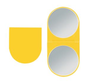 Klappbarer Doppel Taschen-Spiegel Kosmetex Reise Handspiegel mit 2-fach Vergrößerung in Gelb