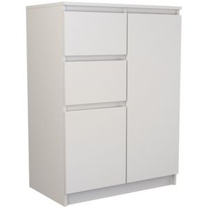 CDF moderne Kommode 2D2S (2 Türen, 2 Schubladen) | Farbe: weiß | Aktenschrank, für kleine Gegenstände | Ideal für Wohnzimmer, Schlafzimmer