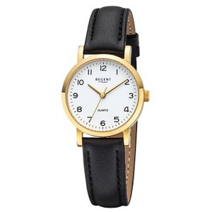 Regent Leder Damen Uhr F-937 Quarzuhr Armband schwarz D2URF937