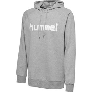 hummel GO Baumwoll Logo Hoodie Kinder grey melange 176