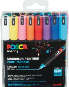 POSCA Pigmentmarker PC-1MR 16er Box farbig sortiert wasserfest