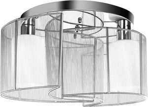 HOMCOM Deckenleuchte Deckenlampe 50W Modernes Design Leuchtmittel E27 sockel ideal für Schlafzimmer Wohnzimmer Küchen Flur stark Leuchtkraft Cremeweiß Ø35x25 cm