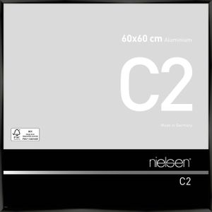 Nielsen Aluminium Bilderrahmen C2, 60x60 cm, Eloxal Schwarz Glanz