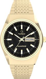 Timex TW2W62500 Q TIMEX FALCON EYE schwarz gold Edelstahl Herren Uhr NEU