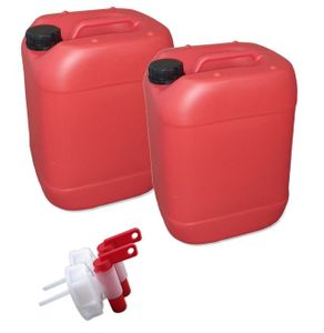 2 Stück 20 L Wasserkanister Trinkwasserkanister lebensmittelecht dicht rot NEU 