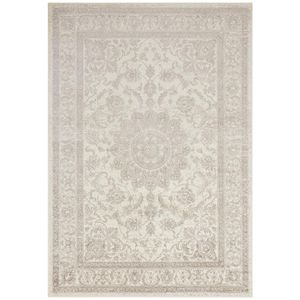 Orientalischer Samt Teppich Täbris, Größe:160x230 cm, Farbe:creme/anthrazit