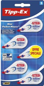 Tipp-Ex Mini Pocket Maus Korrekturroller, Blisterverpackung mit 5 Stück