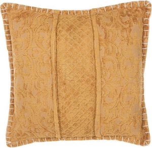 BELIANI Poduszka dekoracyjna żółta wiskoza 45 x 45 cm retro boho z wypełnieniem ozdobna akcesoria salon sypialnia