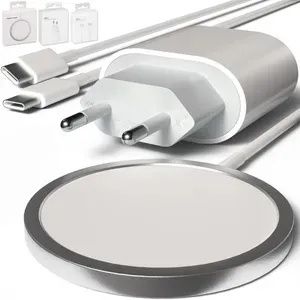 MagSafe Ladegerät für iPhone 15 Pro Max Plus | Ladepad USB C Schellladegerät 20w Power Adapter & 1m USB C Kabel: MagSafe + Ladegerät + USBC Ladekabel