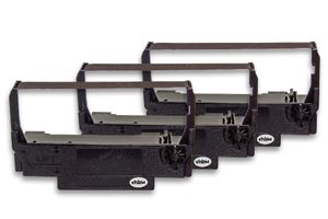 vhbw 3x Farbband Schriftband kompatibel mit Nikko NK 400, NK 400 MF Nadeldrucker, Bondrucker - Schwarz