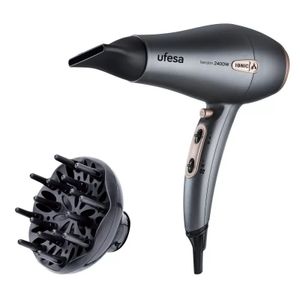Ufesa SC8470 Professional Ion Hair Dryer 2400W Keratin AC Motor with Nozzle and Diffuser 2 Speeds and 3 Temperatures