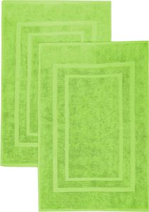 NatureMark 2er Pack Badvorleger Badematte |  | 100% Baumwolle | 50 x 80 cm | Duschvorleger Duschmatte Doppelpack | Farbe: Apfel grün
