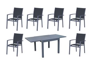 7-teilige Sitzgruppe Tischgruppe Gartengruppe Garten Stuhl Tisch ausziehbar