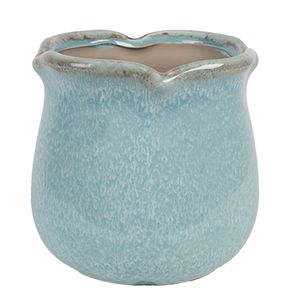 Clayre & Eef Innenblumentopf Ø 12x12 cm Blau Keramik