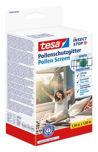 tesa Pollenfilter Pollenschutzgitter Fenster ohne Bohren 1,30 x 1,50 m grau