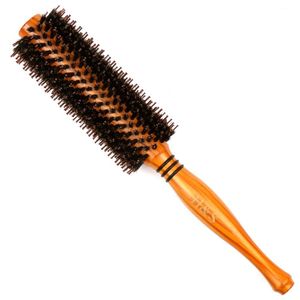 H&S Rundbürste zum Föhnen und Stylen - 50mm Rund - Natürliche Damen & Herren Haarbürste aus Holz mit Wildschweinborsten für voluminöses Haar und den Bart