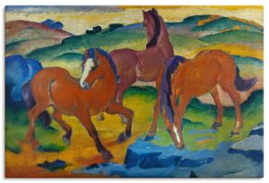 ARTland Leinwandbilder Die roten Pferde (Weidende Pferde IV.) Größe: 30x20 cm