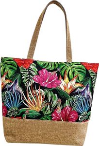 Damen-Shopper aus Baumwolle mit Blumenmuster zum Einkaufen am Strand
