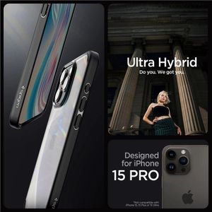 Etui Spigen Crystal Hybrid Na Iphone 15 Pro - Czarne