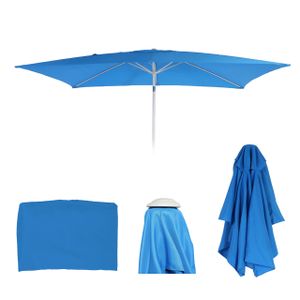 Pokrowiec wymienny na parasol N23, pokrowiec wymienny na parasol, 2x3m prostokątny materiał/tkanina 4,5kg UV 50+ ~ niebieski