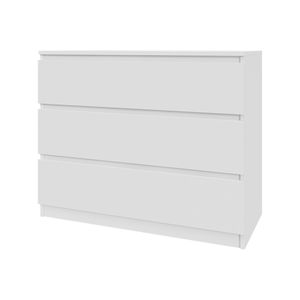 Kommode Schrank AVEN 90 cm - 3 Schubladen -  weiß - Wohnzimmer, Schlafzimmer - mattweiß