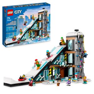 LEGO 60366 City Wintersportpark, Set mit Wintersportgeschäft, Café und einem funktionierenden Lift für Skifahrer, Spielzeug mit 8 Minifiguren und einer Eulenfigur, Bauen mit Modulen, 2023 Geschenk