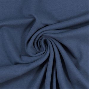 Bündchenstoff Heike Rauchblau, Uni 240 g/m², Strickschlauch glatt/fein, 50 cm Schlauch, Meterware