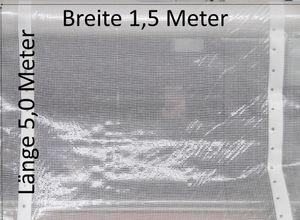 Gitterfolie 1,5mx5m = 7,5m² transparent weiß als Winterschutz Gewächshaus-Folie Frühbeet-Plane Tunnel Folie Abdeckung
