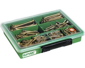 Spax Sortiment Schrauben-Set klein mit 7 Abmessungen, Senkkopf 245 Stück