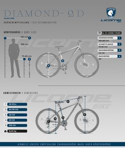 Aluminiowy rower górski Licorne Bike Diamond Premium, rower dla chłopców, dziewcząt, mężczyzn i kobiet - 21 biegów - hamulec tarczowy, rower męski, regulowany przedni widelec 26, 27,5 i 29 cali