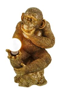 Formano Schimpanse Standlampe Tisch- und Stehlampe E27 Max 40W goldfarben 41 cm