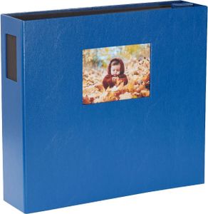 HNFD XL Fotoalbum Lona 1000 Bilder blau 34,5x33 cm 168 schwarze Seiten