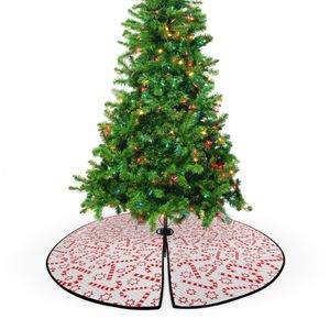 ABAKUHAUS Zuckerstange Weihnachtsbaum Rock und Schürze Weihnachten Theme Sterne, Weihnachtsdeko 135 cm aus Stoff Weihnachtsbaumschmuck, Vermilion Weiß