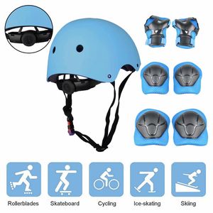 Schonerset Kinder Protektoren Schützer inliner Schutzausrüstung Kinder Knieschoner Set mit Helm für inliner Skateboard Fahrrad Rollschuh