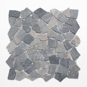 Mosani MOS44-30-120_f, Mosaik, Marmor, Schwarz, Indoor, Rechteck, 305 mm