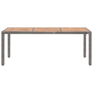 vidaXL Zahradní stůl Grey 190x90x75 cm Poly ratan a akáciové masivní dřevo
