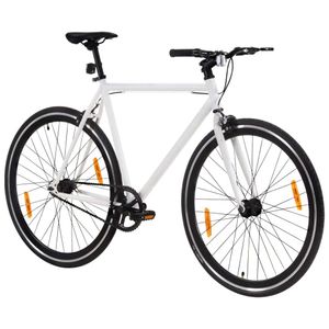vidaXL Bicykel s pevným prevodom biely a čierny 700c 55 cm