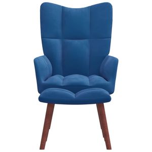 vidaXL Relaxsessel mit Hocker Blau Samt