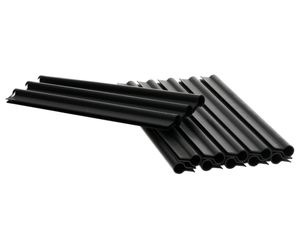 Sellon24® 20 Stück Befestigungsclips Klemmschienen 19 cm für PVC Sichtschutz Streifen Zaunblende Folie Doppelstabmatte Schwarz