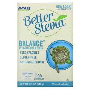 NOW FOODS - Better Stevia - Nahrungsergänzungsmittel - Stevia - Null Kalorien - Ohne künstliche Inhaltsstoffe - Natürlicher Süßstoff - Zuckerersatz - Hohe Qualität - 100 Beutel -  - Glutenfrei - Ohne künstliche Inhaltsstoffe